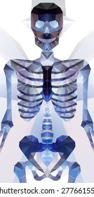 Abstract polygonal skeleton. low poly illustration. Creative poster