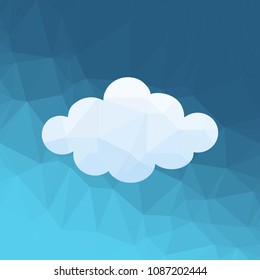 Abstract polygonal sky and cloud blue pattern. Vector background composed of triangles.