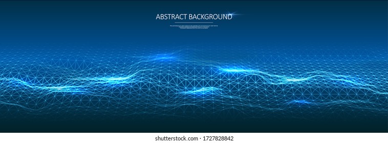 Abstract polygonal space. Artificial intelligence illustration. Augmented reality design. Graphic concept for your design.