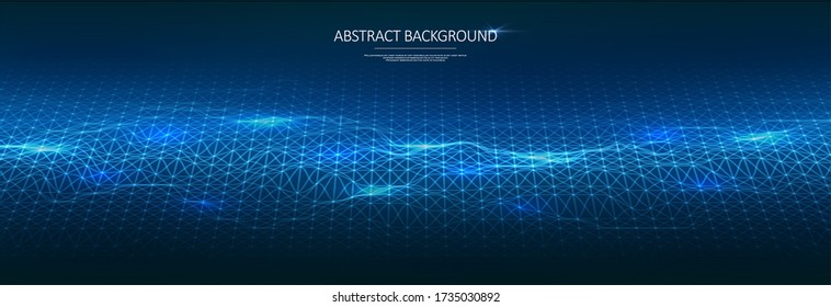 Abstract polygonal space. Artificial intelligence illustration. Augmented reality design. Graphic concept for your design.