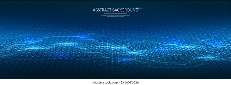 Abstract polygonal space. Artificial intelligence illustration. Augmented reality design. Graphic concept for your design.