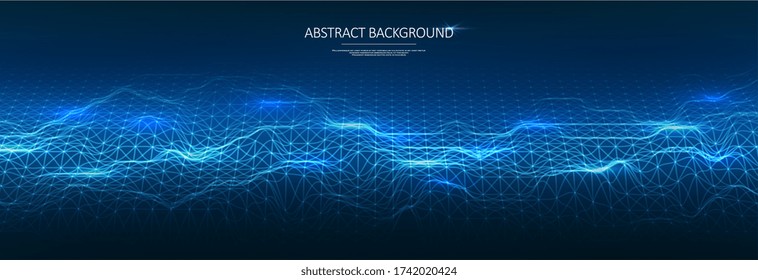 Abstract polygonal space. Artificial intelligence illustration. Augmented reality design. Graphic concept for your design.