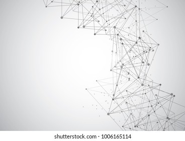 Abstract Polygonal Space Background with Connecting Dots and Lines. Vector Illustration