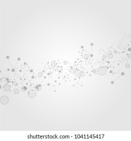 Abstract Polygonal Space Background with Connecting Dots and Lines. Connection science. Vector illustration