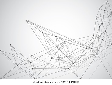 Abstract Polygonal Space Background with Connecting Dots and Lines. Vector Illustration