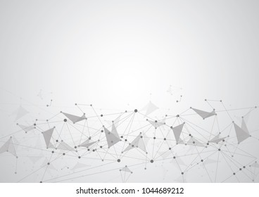 Abstract Polygonal Space Background with Connecting Dots and Lines. Vector Illustration