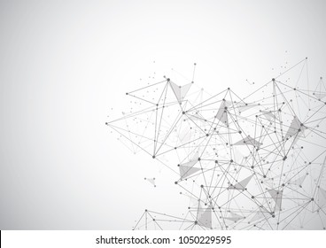 Abstract Polygonal Space Background with Connecting Dots and Lines. Vector Illustration