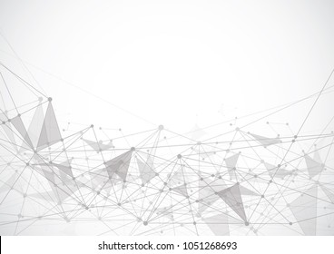 Abstract Polygonal Space Background with Connecting Dots and Lines. Vector Illustration