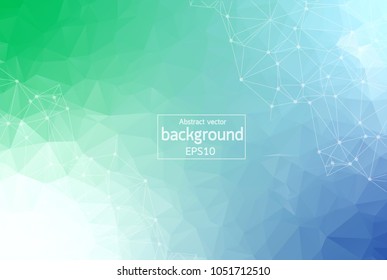 Abstract  Polygonal Space Background with Connecting Dots and Lines. Geometric Polygonal background molecule and communication. Concept of science, chemistry, biology, medicine, technology.