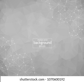 Abstract Polygonal Space Background with Connecting Dots and Lines. Vector illustration