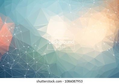Abstract Polygonal Space Background with Connecting Dots and Lines. Vector illustration