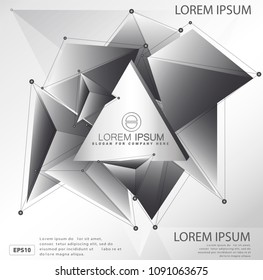 Abstract Polygonal Space Background with Connecting Dots and Lines
