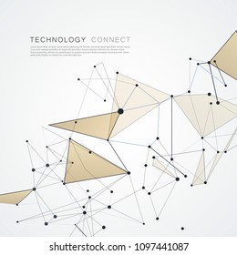 Abstract Polygonal Space Background with Connecting Dots and Lines
