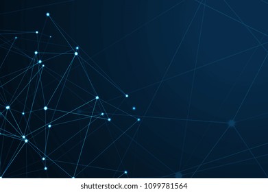 Abstract polygonal space. Background with connecting dots and lines. The concept illustration