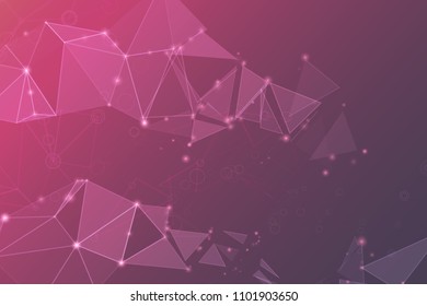 Abstract polygonal space. Background with connecting dots and lines. The concept illustration for your design