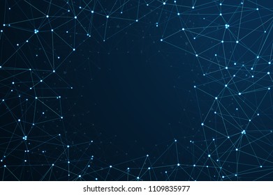Abstract polygonal space. Background with connecting dots and lines. The concept illustration