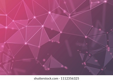 Abstract polygonal space. Background with connecting dots and lines. The concept illustration for your design