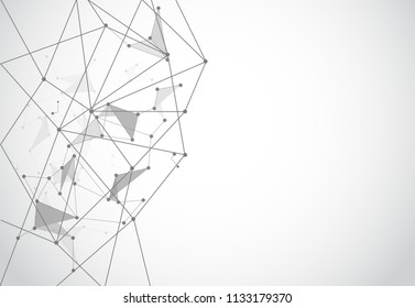 Abstract Polygonal Space Background with Connecting Dots and Lines