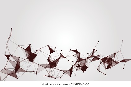 Abstract Polygonal Space Background with Connecting Dots and Lines. Vector illustration - Vector