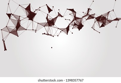 Abstract Polygonal Space Background with Connecting Dots and Lines. Vector illustration - Vector