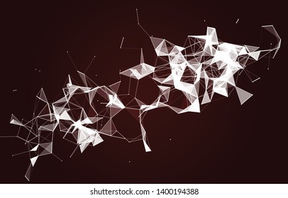 Abstract Polygonal Space Background with Connecting Dots and Lines. Vector illustration - Vector