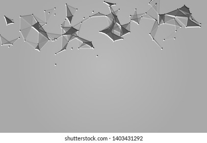 Abstract Polygonal Space Background with Connecting Dots and Lines. Vector illustration - Vector
