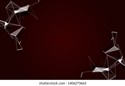 Abstract Polygonal Space Background with Connecting Dots and Lines. Vector illustration - Vector