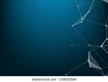 Abstract Polygonal Space Background with Connecting Dots and Lines.