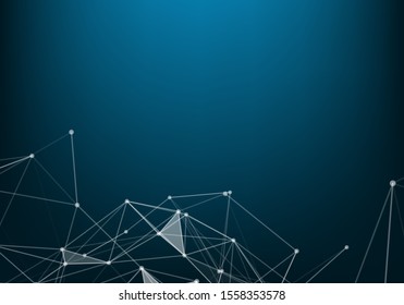 Abstract Polygonal Space Background with Connecting Dots and Lines.