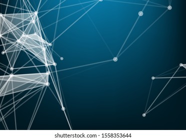 Abstract Polygonal Space Background with Connecting Dots and Lines