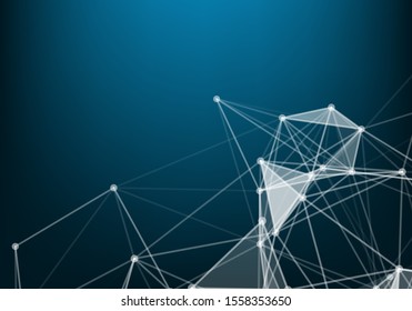 Abstract Polygonal Space Background with Connecting Dots and Lines