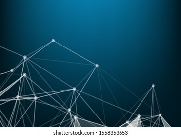 Abstract Polygonal Space Background with Connecting Dots and Lines