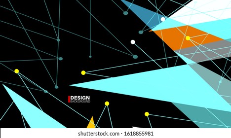 Abstract Polygonal Space Background with Connecting Dots and Lines.Vector Illustration For Wallpaper, Banner, Background, etc