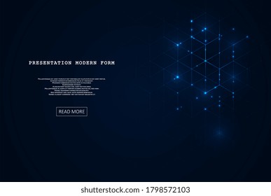 Abstract polygonal space. Background with connecting dots and lines. The concept illustration