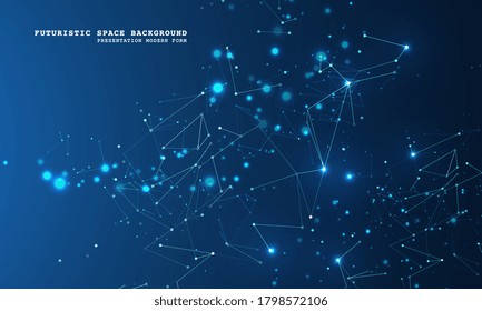 Abstract polygonal space. Background with connecting dots and lines. The concept illustration