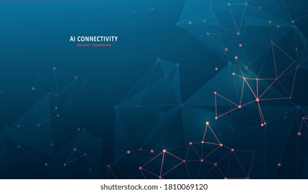 Abstract polygonal space. Background with connecting dots and lines. Artificial intelligence technology concept. Digital innovation concept for your design.