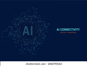 Abstract polygonal space. Background with connecting dots and lines. Artificial intelligence technology concept. Digital innovation concept for your design.