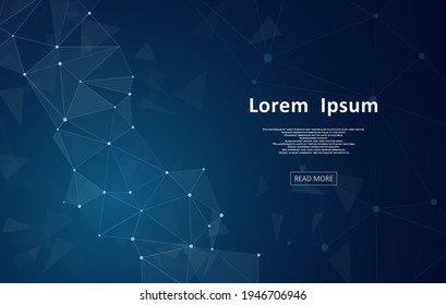 Abstrakter polygonaler Raum. Hintergrund mit Verbindungspunkten und Linien. Globales Netzwerk-Grafikkonzept