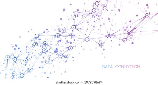 Abstract polygonal space. Background with connecting dots and lines. Graphic concept for your design
