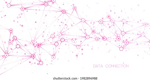 Abstract polygonal space. Background with connecting dots and lines. Graphic concept for your design