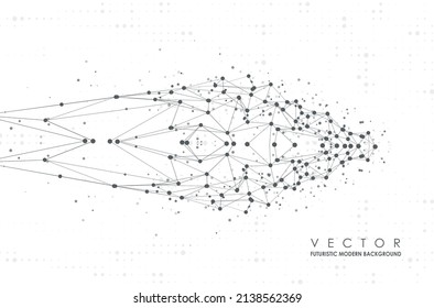 Abstract polygonal space. Background with connecting dots and lines. Graphic concept for your design