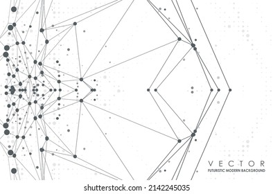 Abstract polygonal space. Background with connecting dots and lines. Graphic concept for your design