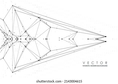 Abstract polygonal space. Background with connecting dots and lines. Graphic concept for your design