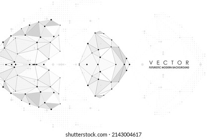 Abstract polygonal space. Background with connecting dots and lines. Graphic concept for your design