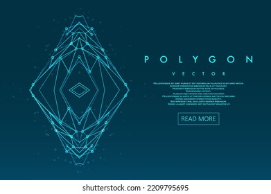 Abstract polygonal space. Background with connecting dots and lines. Graphic concept for your design