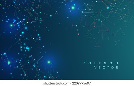 Abstract polygonal space. Background with connecting dots and lines. The concept illustration