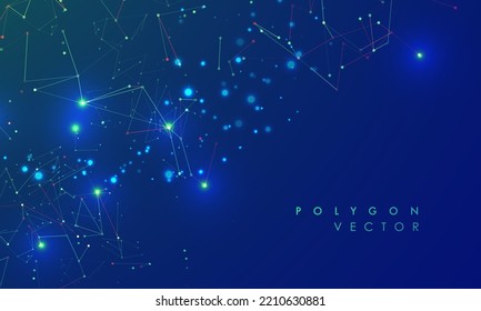 Abstract polygonal space. Background with connecting dots and lines. The concept illustration