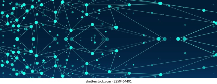 Abstract polygonal space. Background with connecting dots and lines. Artificial intelligence technology concept. Digital innovation concept for your design.