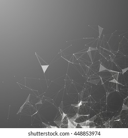 Abstract Polygonal Space Background with Connecting Dots and Lines | Futuristic Vector Illustration