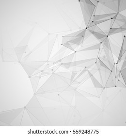 Abstract polygonal space. Background with connecting dots and lines. The concept illustration